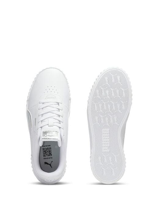 PUMA White Carina 3.0 Metallic Whisper Sneaker