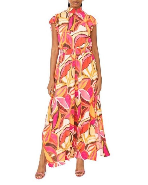 Halogen® Red Flutter Sleeve Jumpsuit