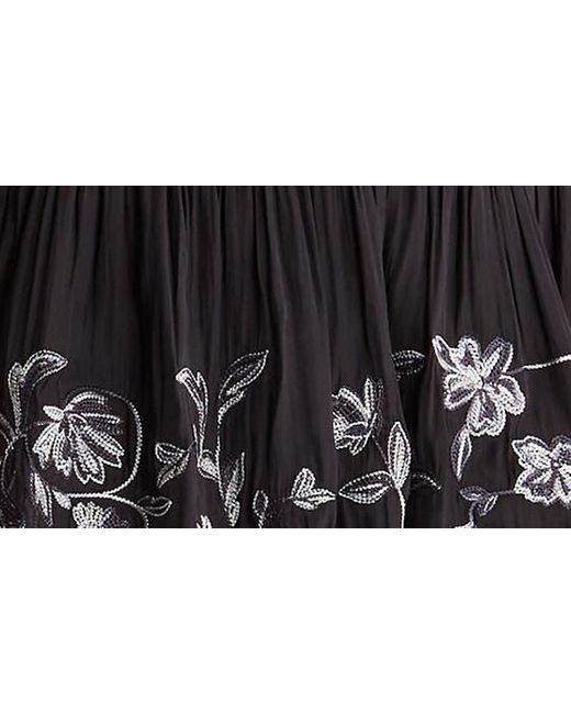 Ramy Brook Black Keanu Embroidered Floral Dress