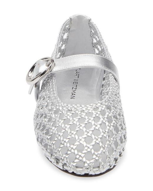 Stuart Weitzman White Thea Mary Jane Flat