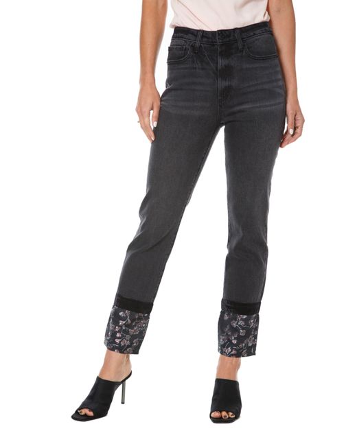 Juicy Couture Black Floral Print Straight Leg Jeans