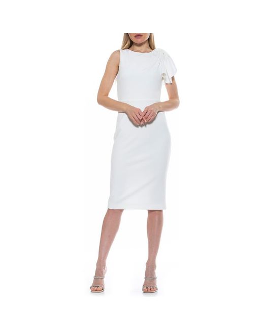 Alexia Admor Draped Sheath Midi Dress in White Lyst