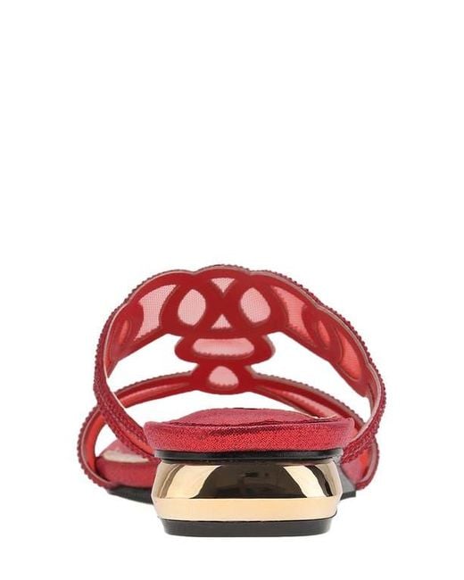Lady Couture Pink Fab Rhinestone Slide Flat