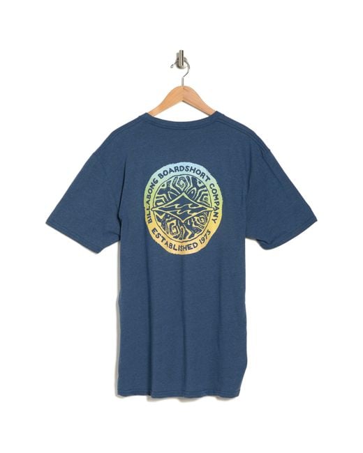Billabong Blue Circle Logo Graphic T-shirt for men