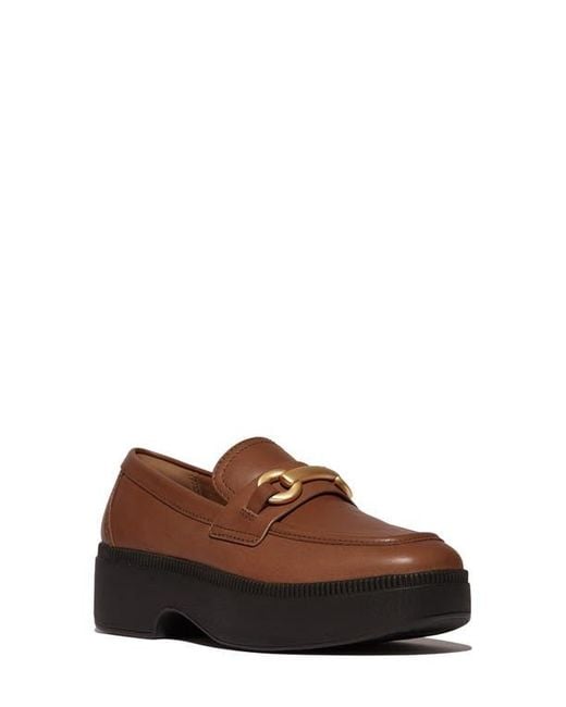 Fitflop Brown F-Luma Chunky Snaffle Bit Platform Loafer