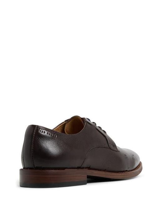 Ted Baker Brown Regent Plain Toe Derby for men