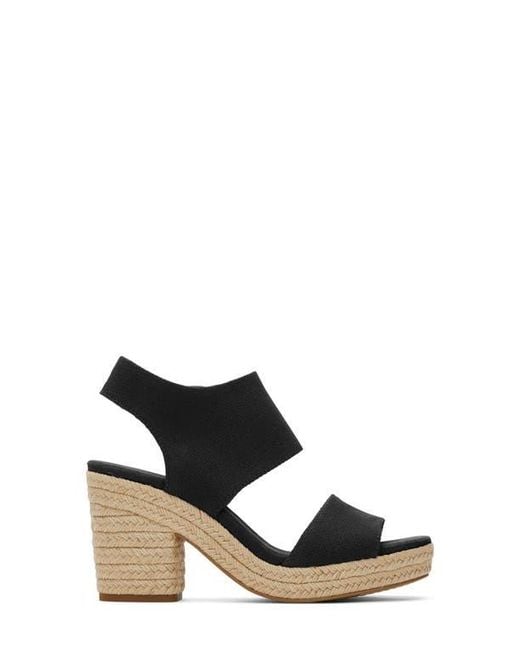 TOMS Black Majorca Platform Sandal