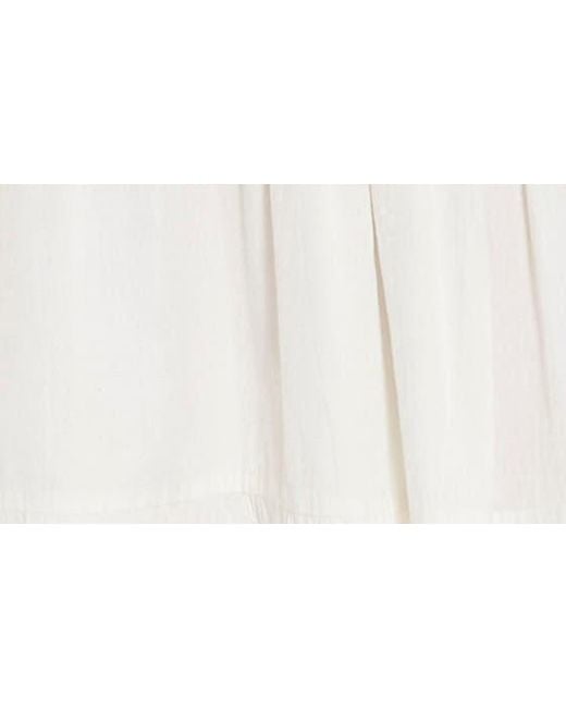 London Times White Eyelet Flutter Sleeve Tiered Midi Dress