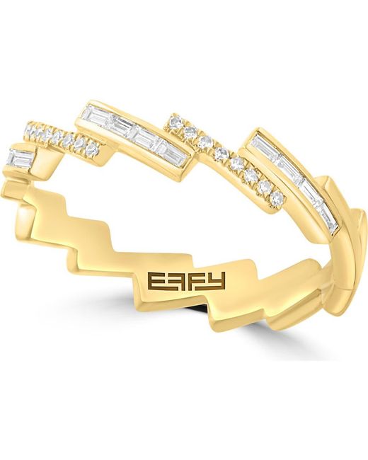 Effy Metallic 14K Plated Sterling Diamond Stackable Ring