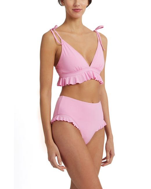 Hanky Panky Pink Ruffle Triangle Bikini Top