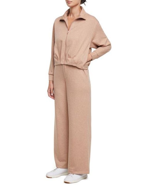 Three Dots Natural Bubble Hem Full Zip Jacket
