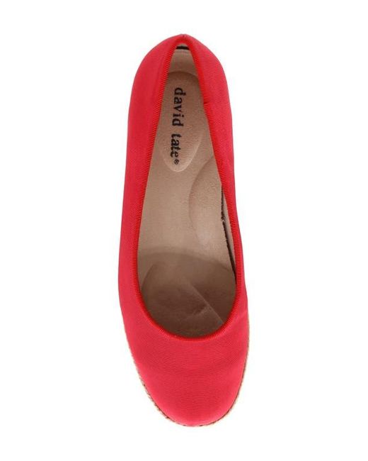 David Tate Red Stroll Espadrille Flat