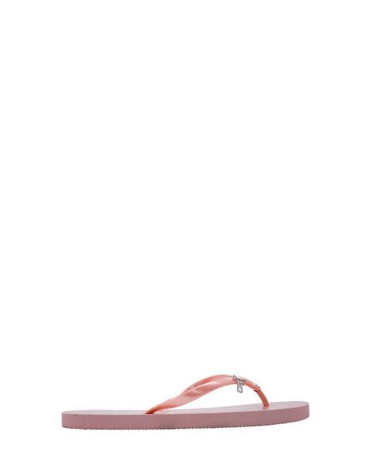 Bebe Pink Glittery Thong Sandal