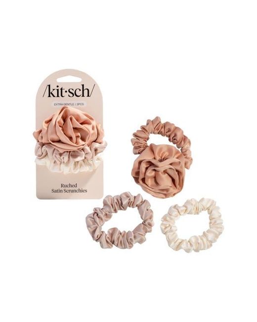 Kitsch Pink 3-Pack Assorted Rosette Scrunchies