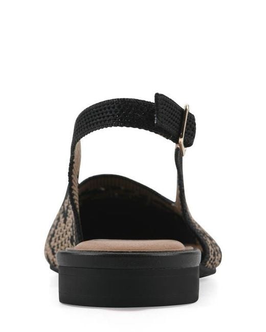 White Mountain Black Bonie Slingback Flat