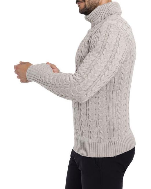 Xray Jeans Gray Cable Knit Turtleneck Sweater for men