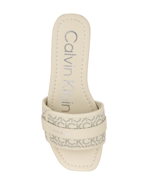 Calvin Klein White Bonica Flat Sandal