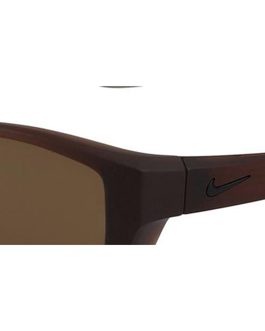 Nike Brown 59Mm Brazen Shadow Rectangle Sunglasses