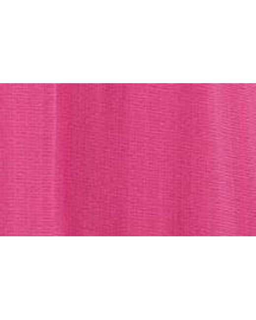 Tahari Pink Lace Trim Tiered Georgette Dress