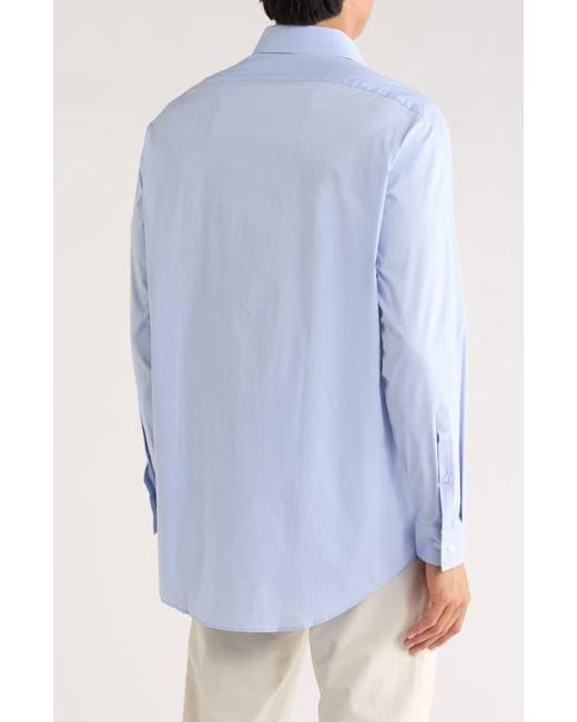 Calvin Klein Blue Slim Fit All-Season Stretch Cotton Dress Shirt for men
