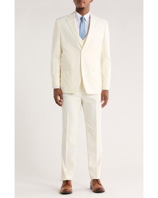 ZEGARIE Natural Solid 3-Piece Suit for men