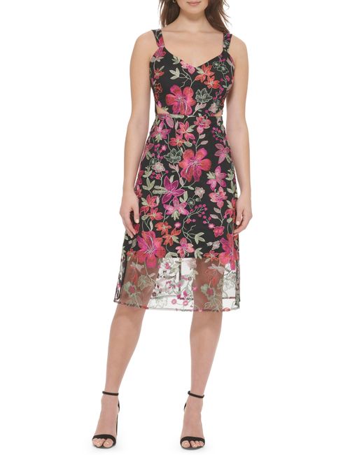 Guess Embroidered Mesh A-line Dress