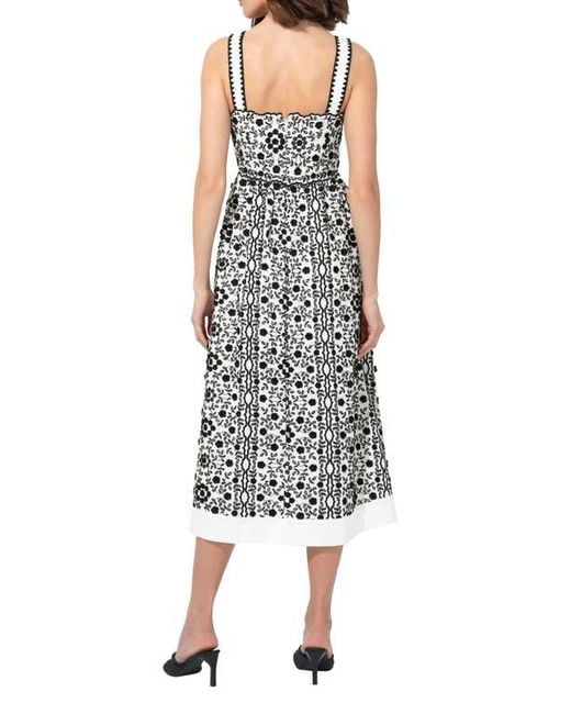adelyn rae fit and flare dress Adelyn Rae Koi Border Printed Mini Fit and Flare Dress