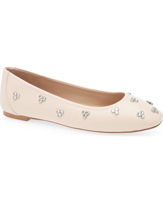 Stuart Weitzman Pink Tammy Crystal Embellished Ballet Flat