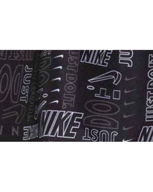 Nike Black Logo Print 9" Volley Swim Trunks for men