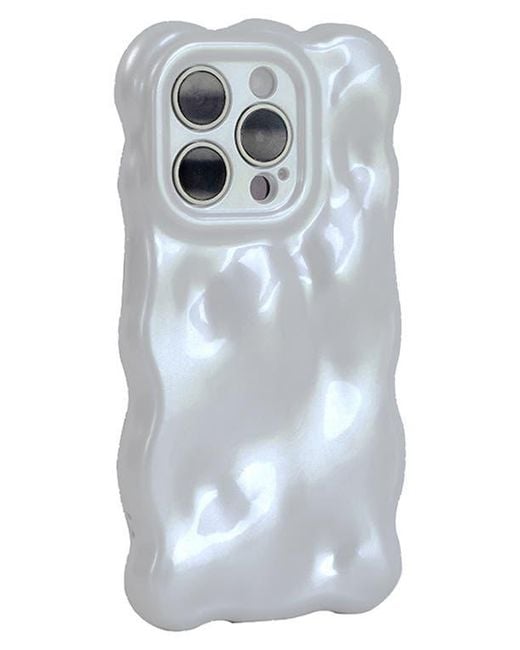 Auramma White Pearly Bubbles Iphone 15 Pro Case