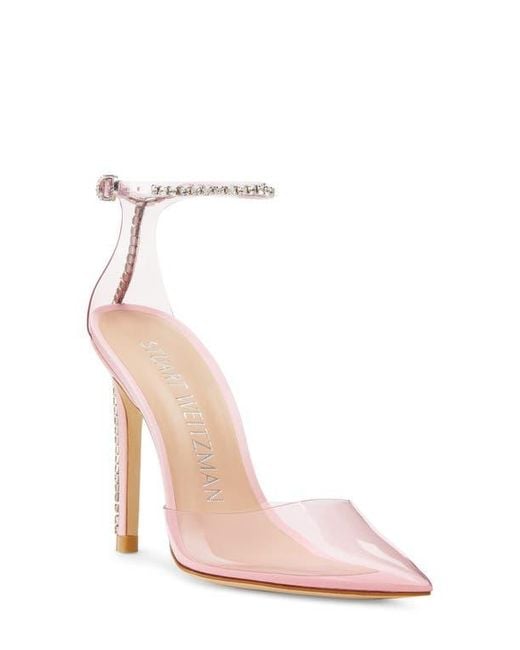 Stuart Weitzman Pink Glam 100 Strap Pump