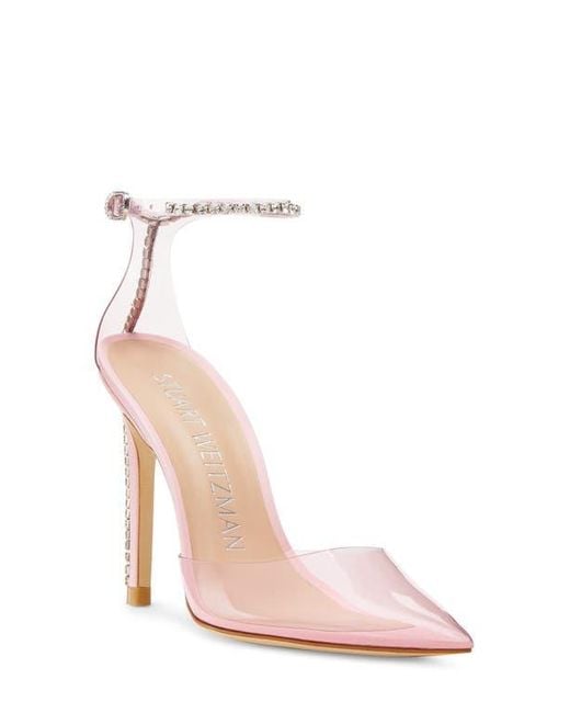 Stuart Weitzman Pink Glam 100 Strap Pump