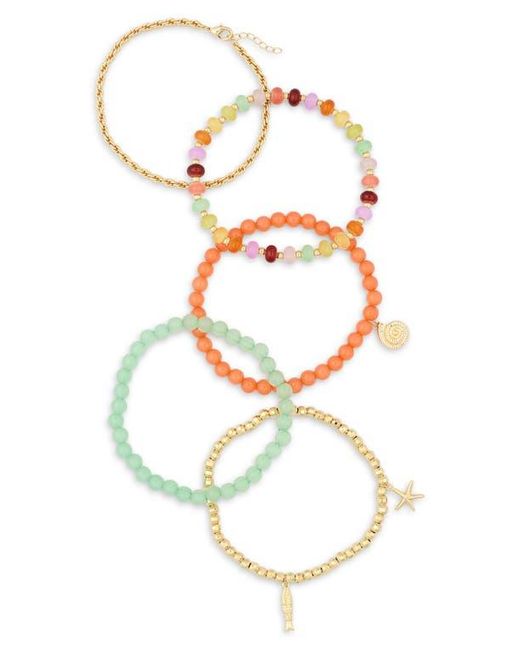 Leith Blue Assorted 5-Pack Beaded Stretch Bracelets
