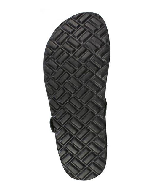 White Mountain Black Carly Leather Footbed Sandal