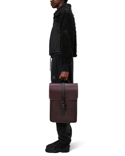 Rains Brown Mini Waterproof Backpack for men