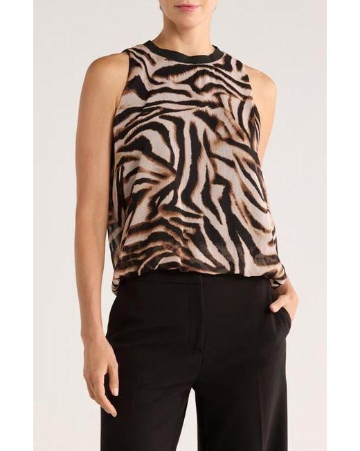 DKNY Black Bubble Hem Sleeveless Chiffon Top