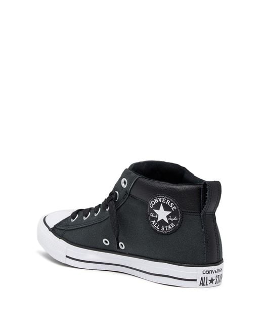 Converse Chuck Taylor Street Mid Sneaker in Black for Men | Lyst