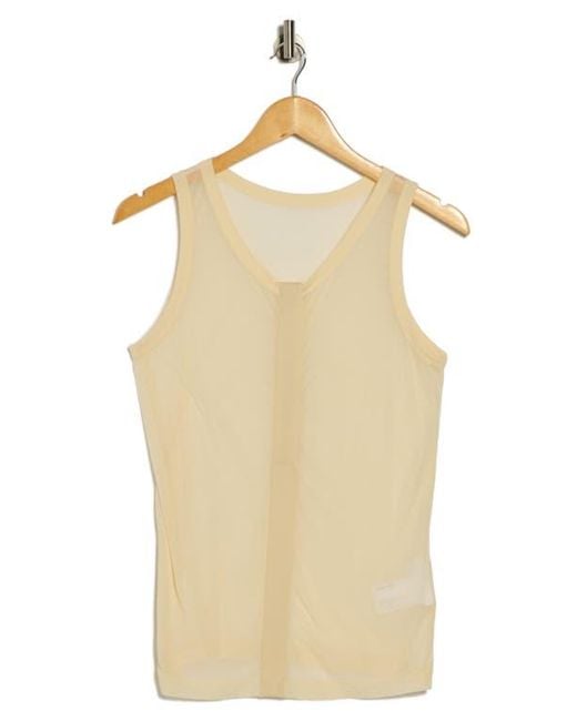 Helmut Lang Reversible Sheer Cotton Tank Top in Blue | Lyst