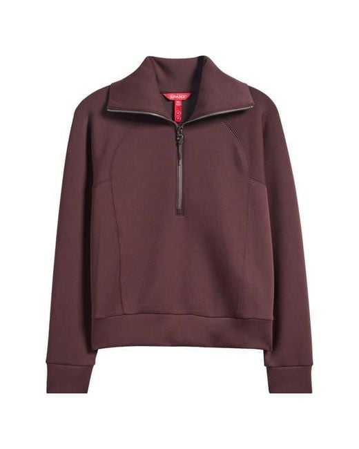 Spanx Red Airessentials Half Zip Sweatshirt