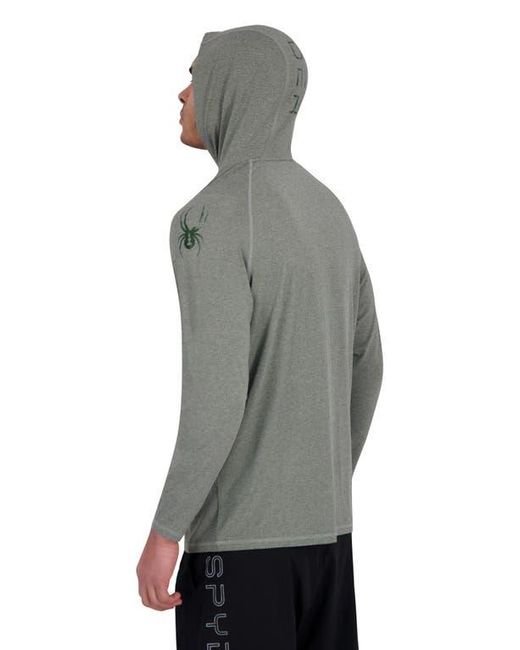 Spyder Gray Drop Needle Long Sleeve Hooded Rashguard for men