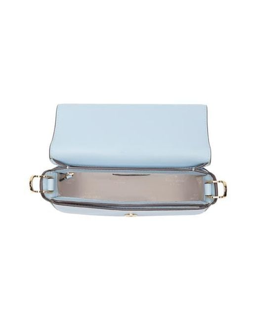 Kate Spade Madison Saffiano Leather Saddle Bag in Blue | Lyst
