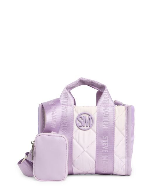Steve Madden Nylon Quilted Crossbody Bag in Purple Lyst