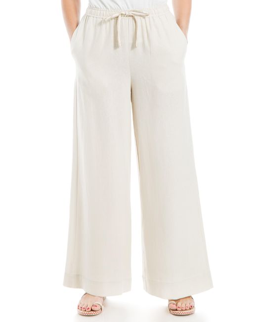 Max Studio White Linen Blend Pants