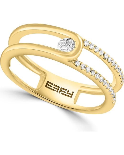 Effy Metallic Diamond Interlocking Stacking Ring
