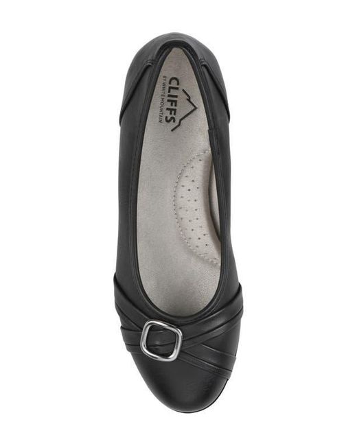 White Mountain Black Calming Buckle Strap Flat
