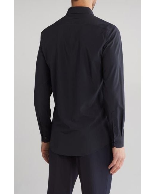 Perry Ellis Blue Performance Tech Solid Shirt for men