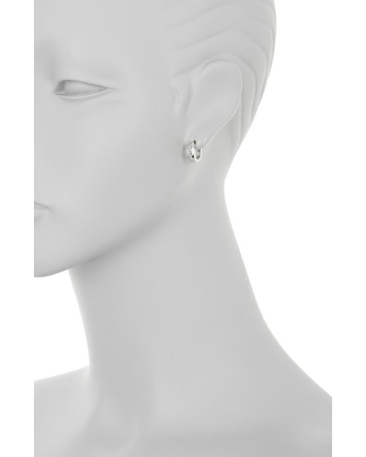 Nordstrom White Baguette Cubic Zirconia Huggie Hoop Earrings
