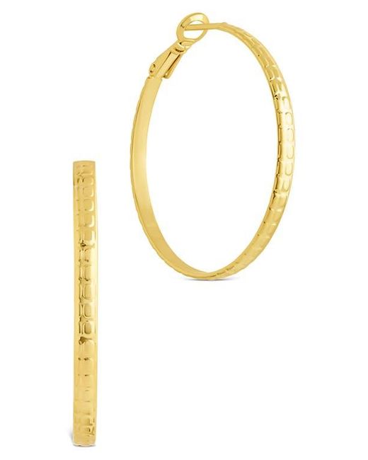 Sterling Forever Metallic Jessalyn Textured Hoop Earrings