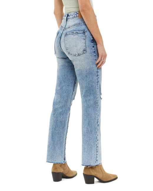 Articles Of Society Blue Village Distressed Straight Leg Jeans