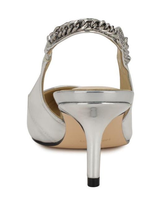 Nine West White Annae Slingback Pointed Toe Pump